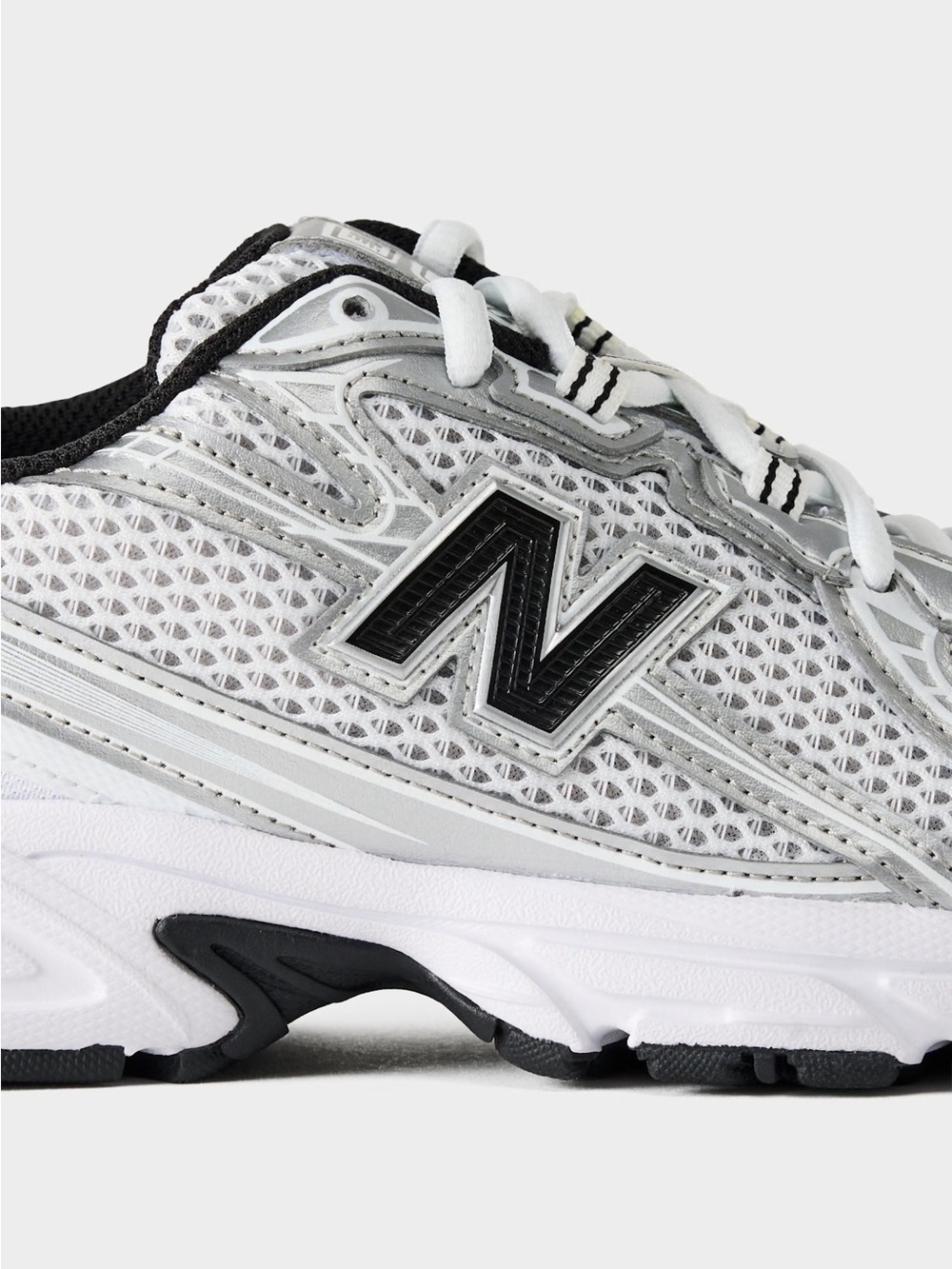 New Balance White and Black Athletic Sneakers - Picture 3 of 4